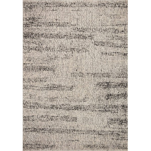 Geometric Machine Woven Polyester Area Rug in Charcoal/Sand 7’ 10” x 10’