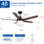 Ventilateur de plafond à DEL intégré 48 po avec lame en ABS-410345895-407010405