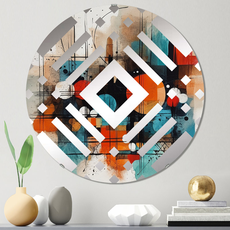 Grigorios - Miroir décoratif diamant, 23,6 po x 23,6 po