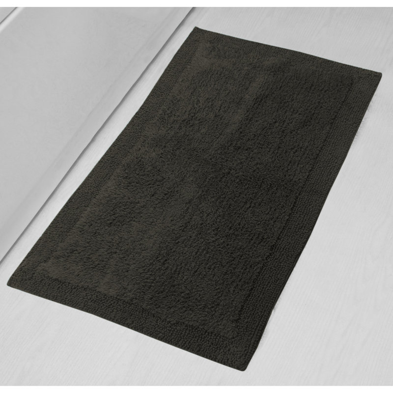 Tapis de bain réversible de couleur unie BRUSS, Gris, L 24 po x L 40 po