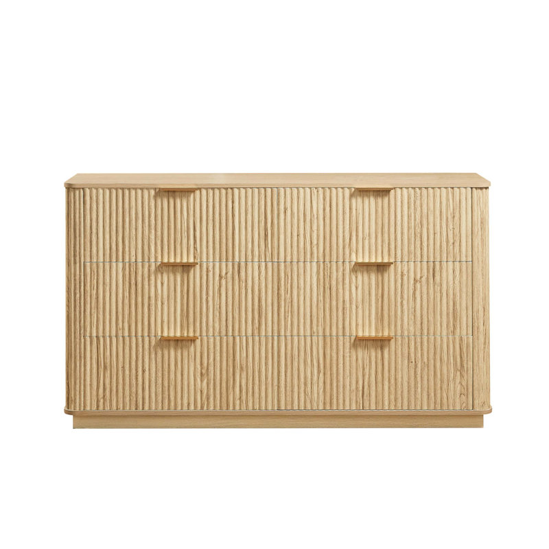 Commode à six tiroirs au design ondulé, offrant un rangement intelligent et une esthétique moderne pour la chambre à coucher, le salon et le couloir