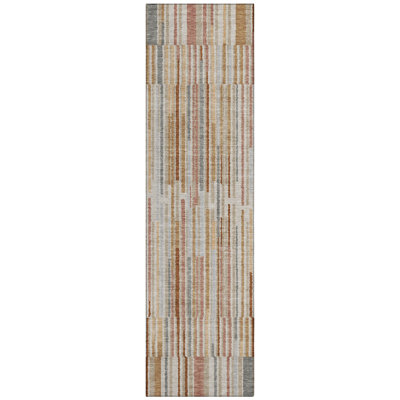 Machine Washable Indoor/Outdoor Xhevrie Paprika Rug