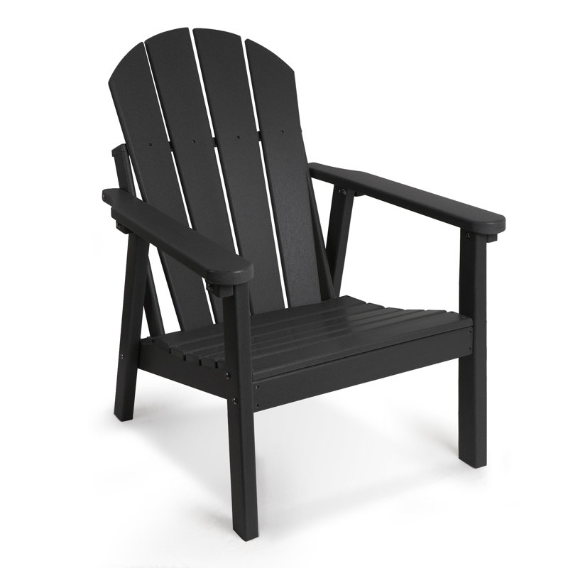 Allissa Outdoor Adirondack Set, Black