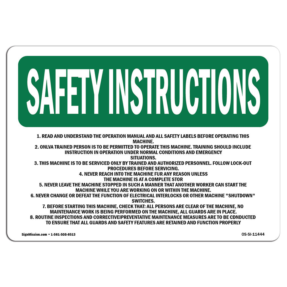 SignMission Safety Instructions Sign | Wayfair