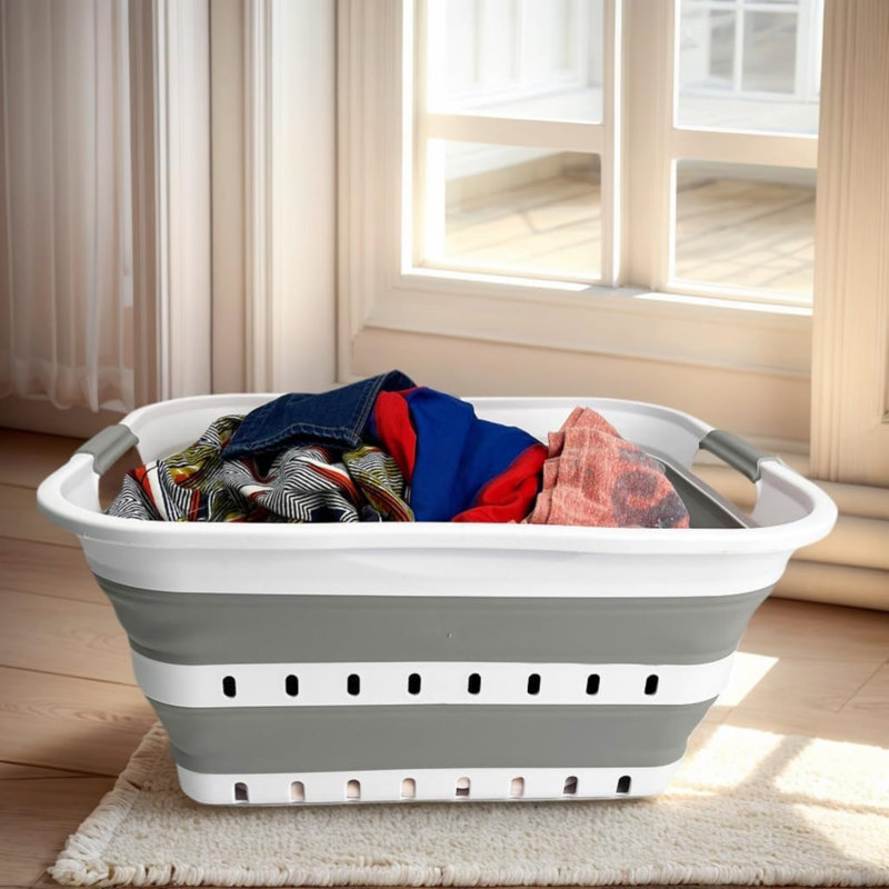 TPE & PP Laundry Cart, Grey/White