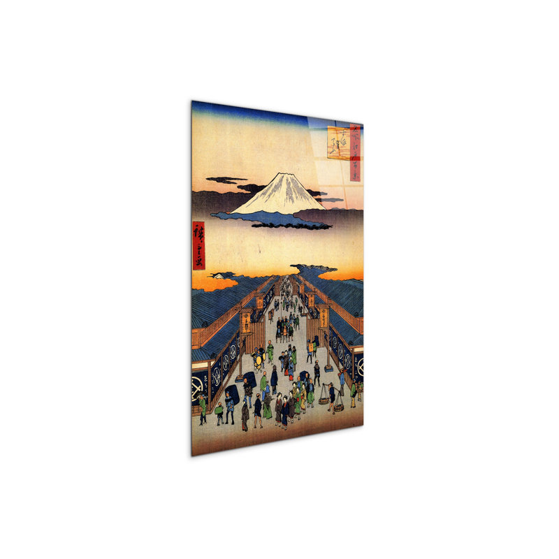 "Suruga-cho" by Hiroshige Utagawa 53×79.5 cm CrystalArt Acrylic Glass Effect, Lightweight Ready to Hang