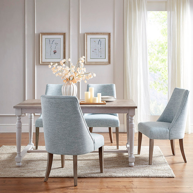 Ensemble de 2 chaises de salle à manger rembourrées, Bleu clair