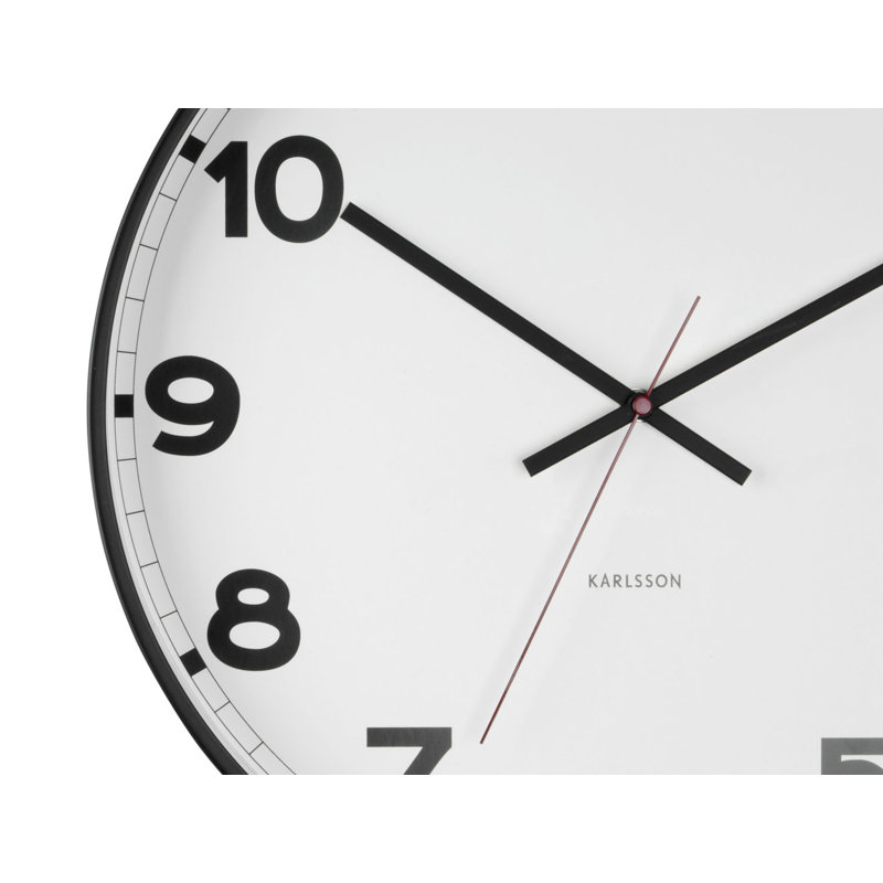 Metal Wall Clock, White, 41cm H x 41cm W x 4cm D
