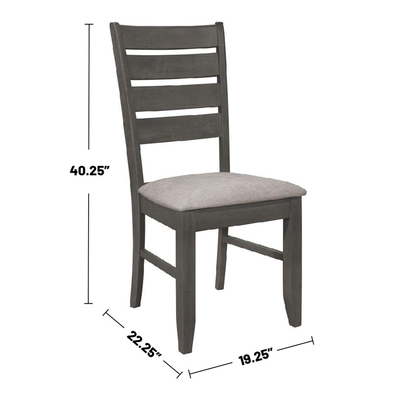 Chaises de salle à manger rembourrées en tissu gris foncé de 2 pièces, dossier pour chambre élégante 2, avec revêtement rembourré