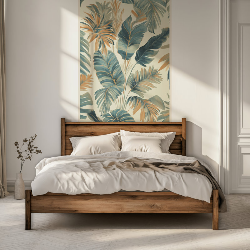 Adhésif décoratif feuille tropicale amovible - Adhésif mural botanique auto-adhésif, H 96 po x l 52 po