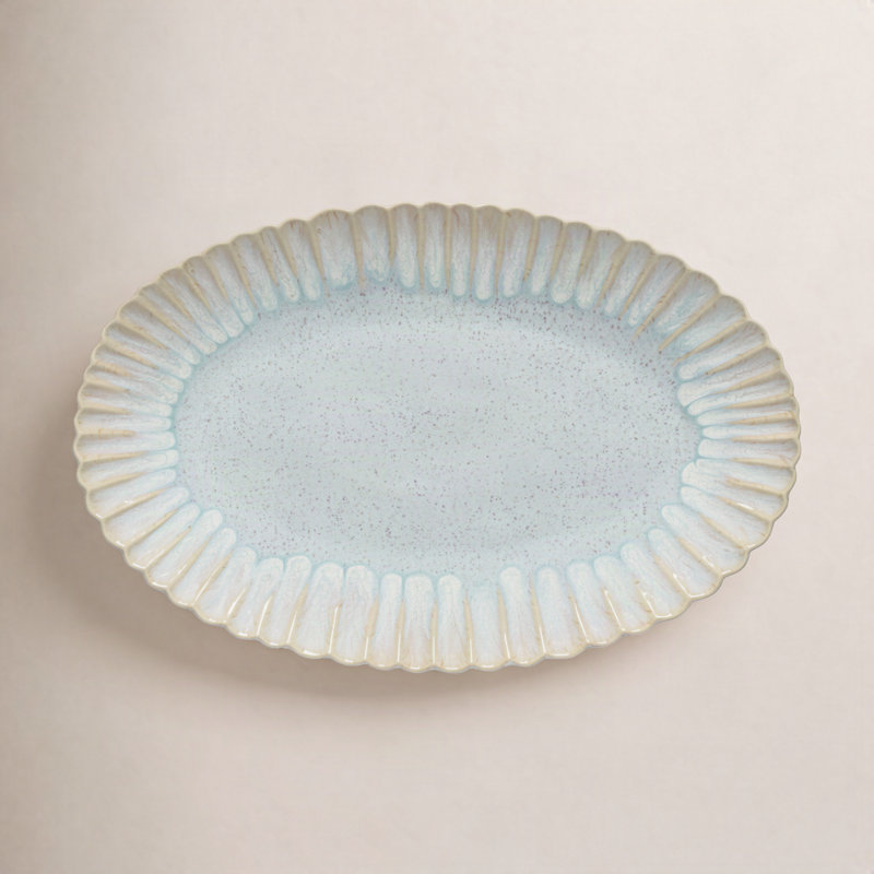 Mallorca Stoneware Platter, Sea Blue