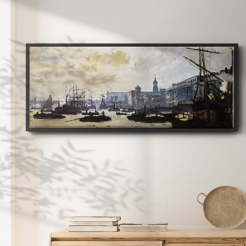 Le port de Londres, 1871 - Toile encadrée, H 20 po x l 50 po