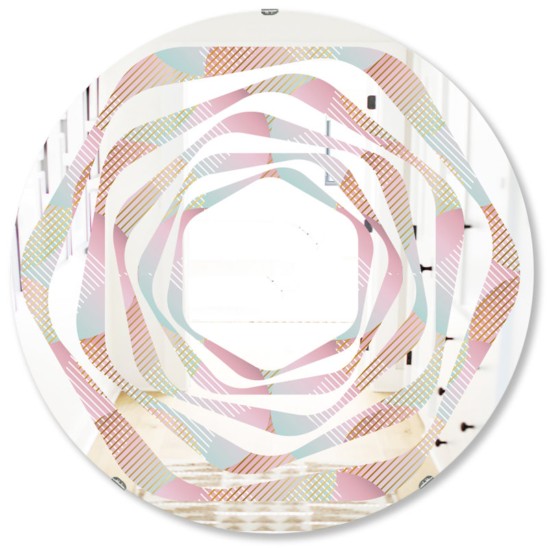 Miroir mural sans cadre whirl abstract design pattern vii modern, H 31,5 po x l po