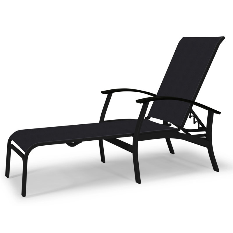 Chaise longue inclinable Askar, Noir P70, Noir 5D Sunbrella®, Noir texturé
