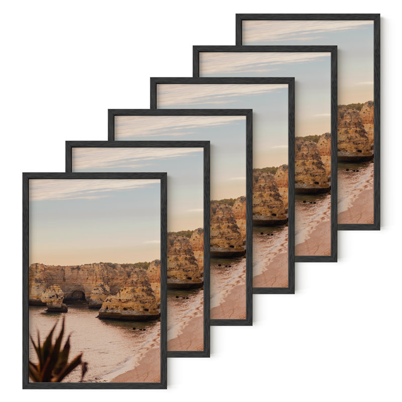  Cadre photo en bois - ensemble de 6, Noir, 11 po x 17 po