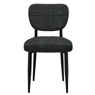 Ensemble de 2 chaises Zandya gris anthracite et noires