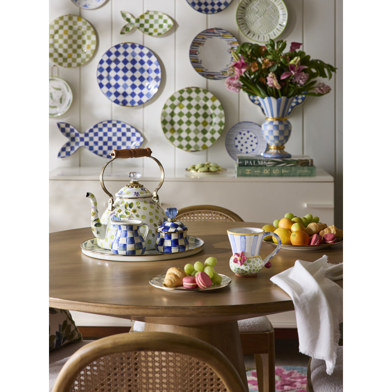 Pink Check Dinner Plate, Green