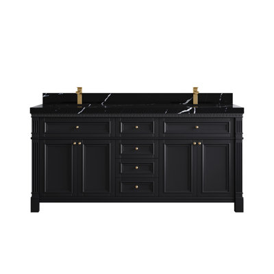 Halsey X P 22 po De salle de bain Quartz noir Calacatta