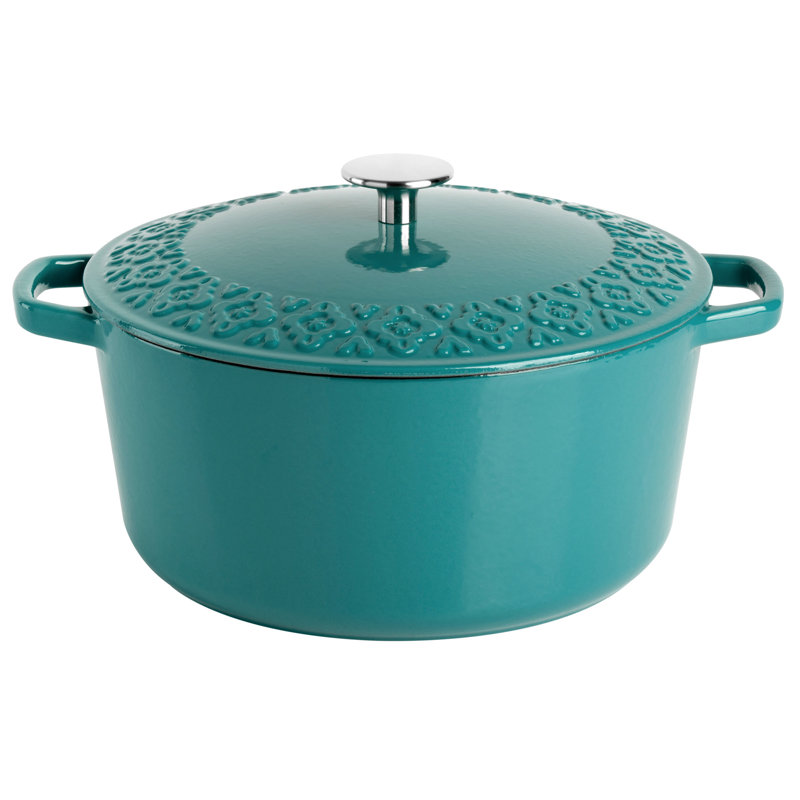 Cocotte en fonte émaillée avec couvercle en sarcelle 3,9 pintes HomeStyle