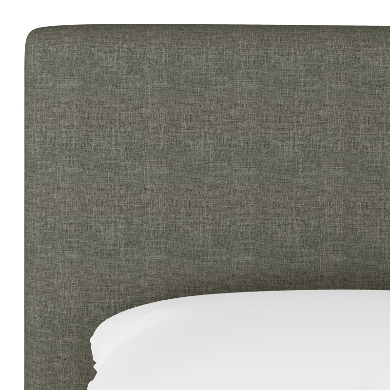 Pyburn Upholstered Platform Bed, Twin, Zuma Charcoal Textured Linen