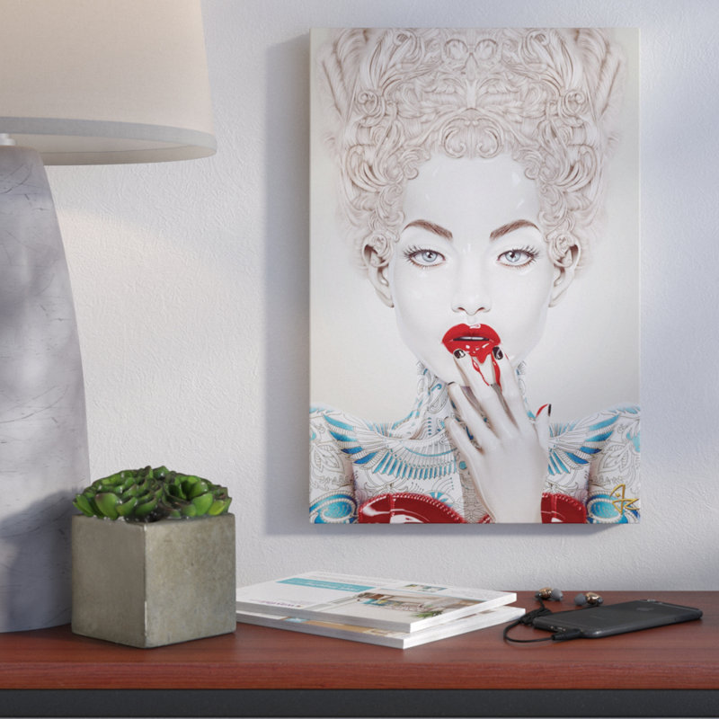 Porcelaine, impression sur toile tendue, H 24 po x l 16 po x P 1 po, Papier d'art encadré noir, Blanc