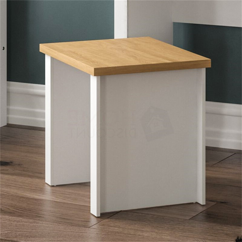 Wafrt Dressing Table with Mirror, White/Light Brown