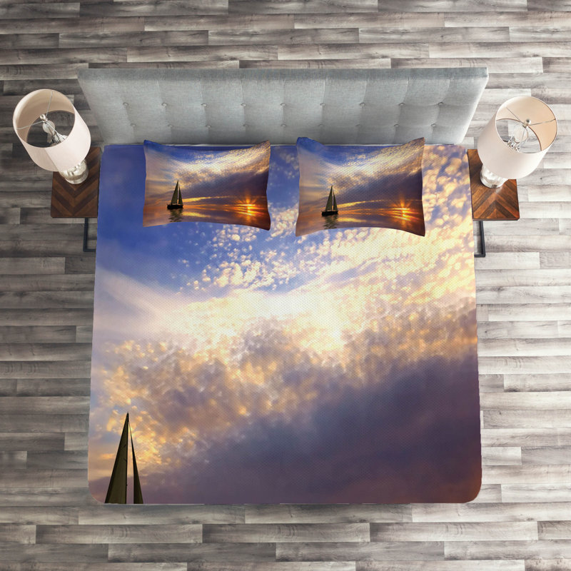 Rustic Polyester Coverlet, King Bedspread + 2 Shams