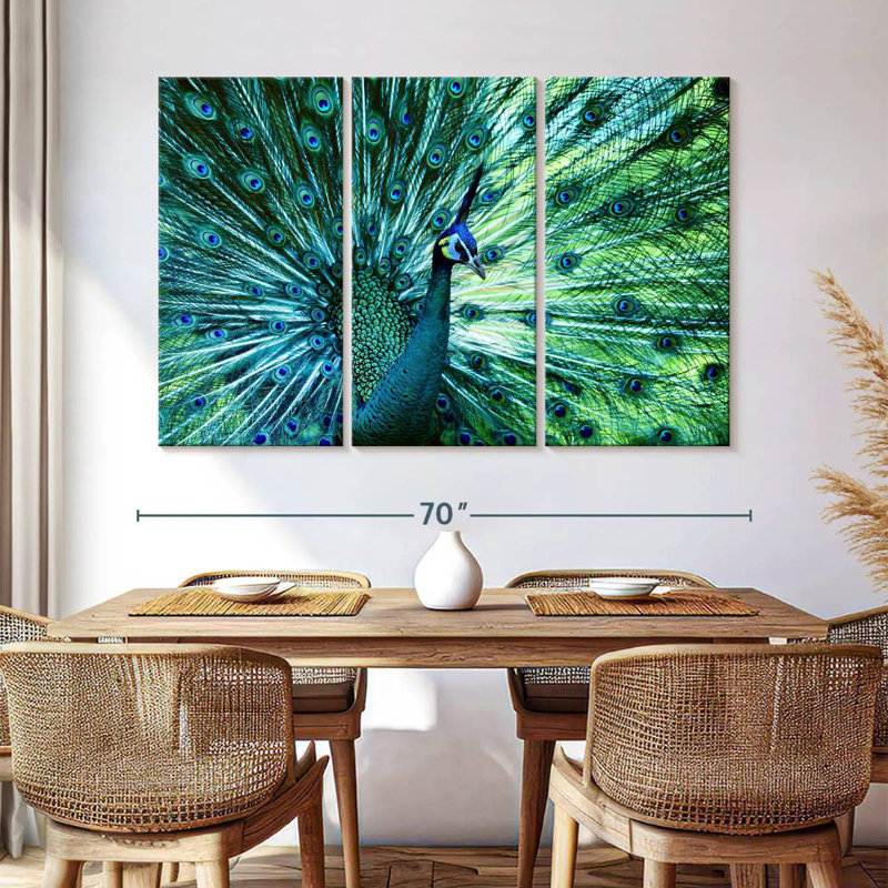 Elegant Peacock, 42" H x 65" W