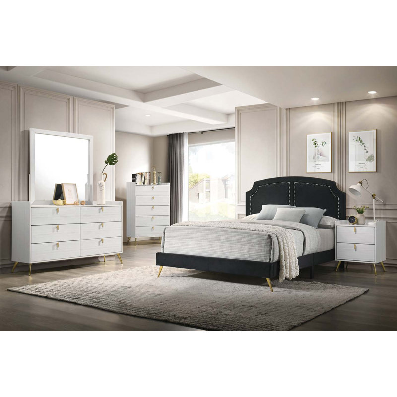 Commode 6 tiroirs Zeena, finition blanche
