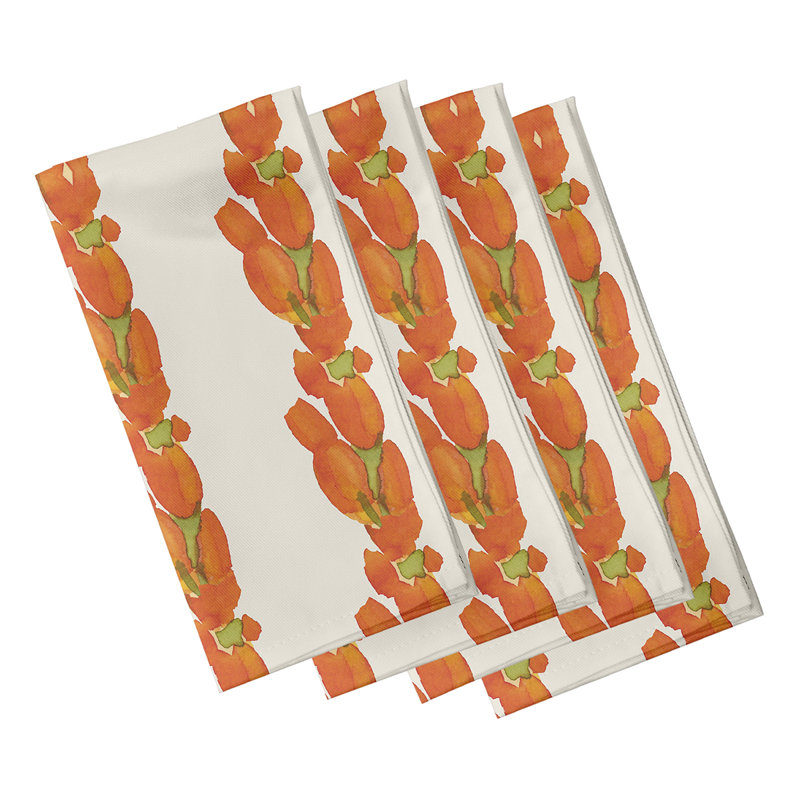 Lonston Tulip Stripes Napkins, Orange