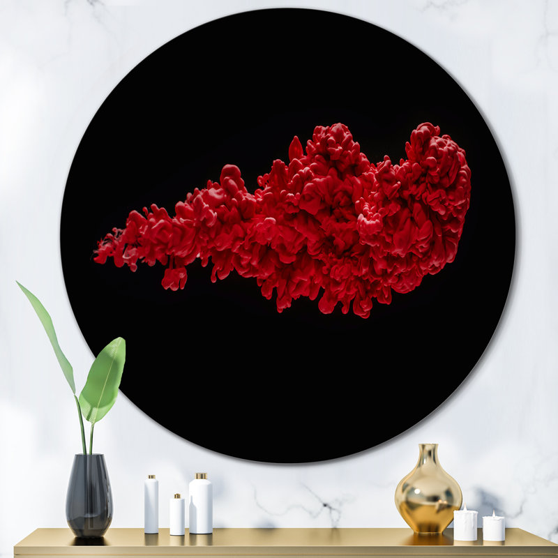 «Red River Or Red Ink», art mural moderne en métal, H 11 po x l 11 po