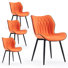 Upholstered Dining Chairs Faux Leather Side Chair With Metal Frame