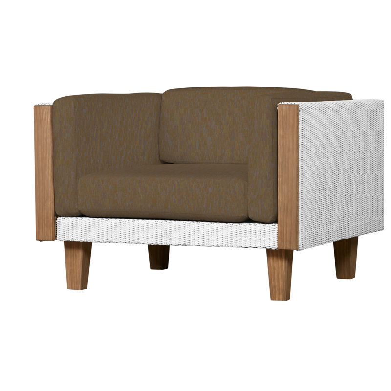 Catalina Outdoor Teak Lounge Chair, White, Demo Skyway