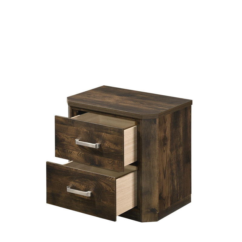Sherrard 2-Drawer Nightstand in Rustic Walnut