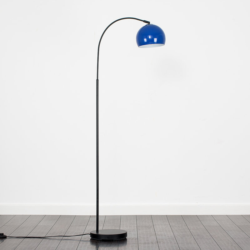 Derosier 152cm Arched Floor Lamp, Black, Dark Blue