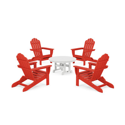 Ensemble de conversation 5 pièces avec chaises pliantes Adirondack Monterey Bay