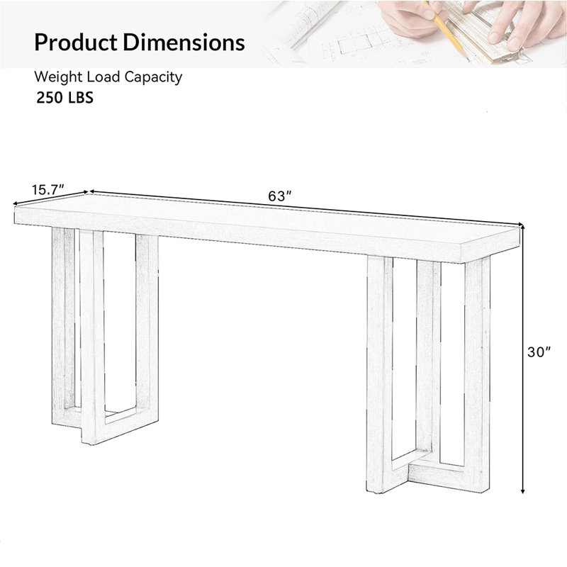 Console géométrique 63 "avec pieds en bois massif, utilisation multi-scène, Gris clair
