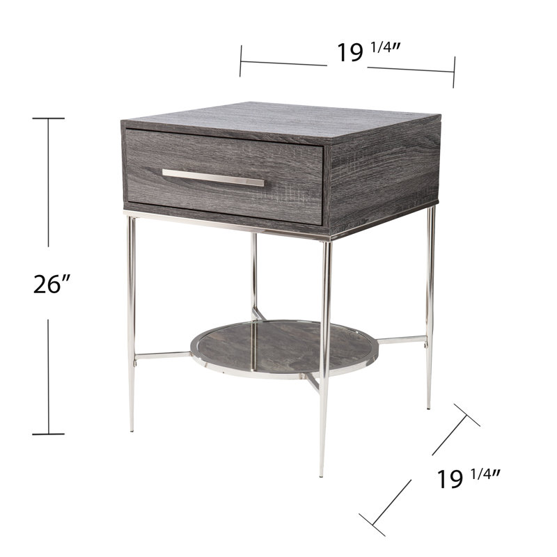 Waltenson 19.25'' W Metal Nightstand