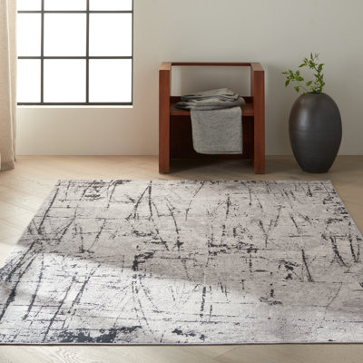 Tapis abstrait ivoire / gris Vapor