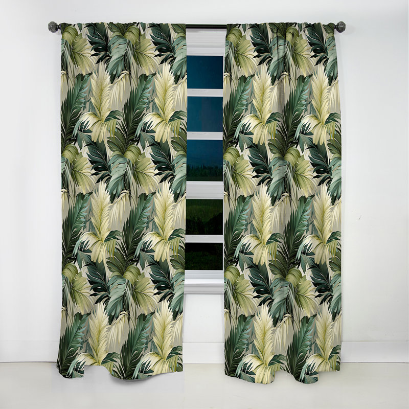 Motif tropical discret I - Rideau floral occultant - 1 panneau, L 52 po x L 63 po