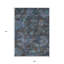 Tapis extérieur bleu sarcelle et gris anthracite lavable floral 9 pi x 12 pi