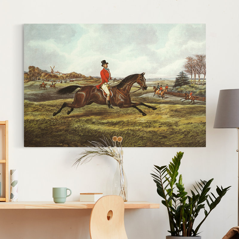 Reproduction d’art sur toile « the English Hunt V », H 12 po x l 18 po x P 1,5 po