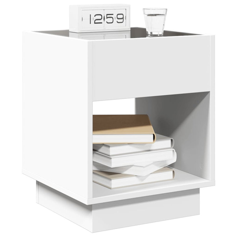 Daquana 40cm W Manufactured Wood Bedside Table, White
