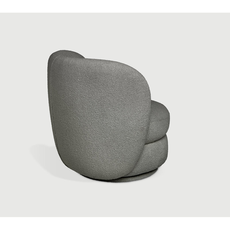 Forme Swivel Chair Boucle Swivel Armless Chair, Scoria
