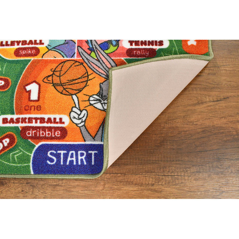 Looney Tunes Educational Hopscotch Kids Rug with ABCs and Numbers