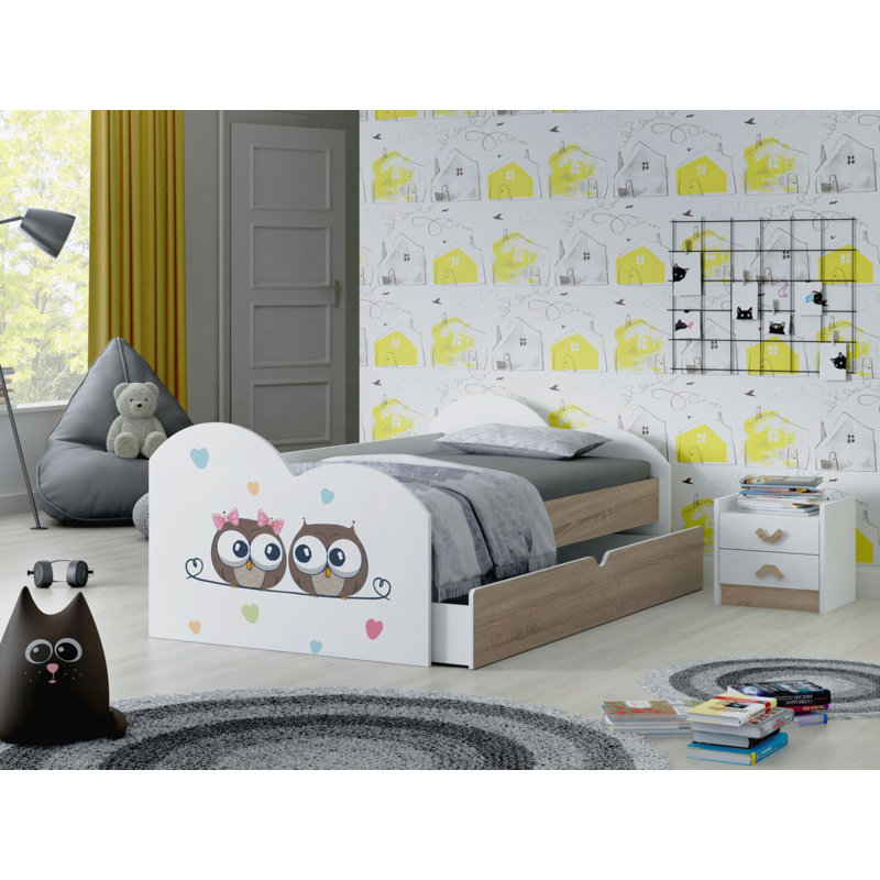 Delinda European Toddler (80 X 160cm) Cabin Bed Themed Beds with Storage Included, Sonoma Oak