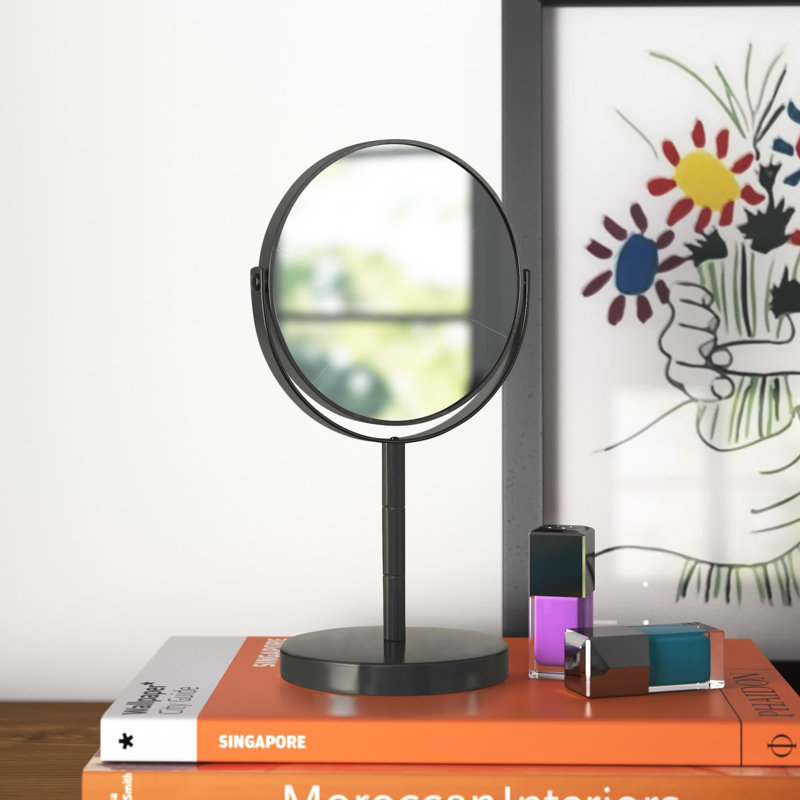 Metal Flat Mirror, 26cm H x 15cm W, Grey