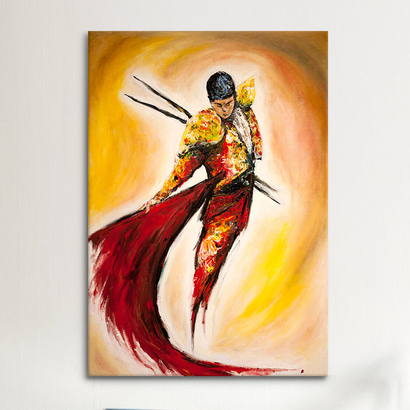 'Matador' by Marc Allante  Painting Print on Wrapped Canvas, No Mat, Wrapped Canvas, 18" H x 12" W x 0.75" D