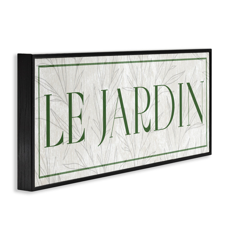 Le Jardin sur feuilles minimalistes, estampe numérique, design par Lil 'Rue, H 10 po x l 24 po, Giclée encadrée noir minuit