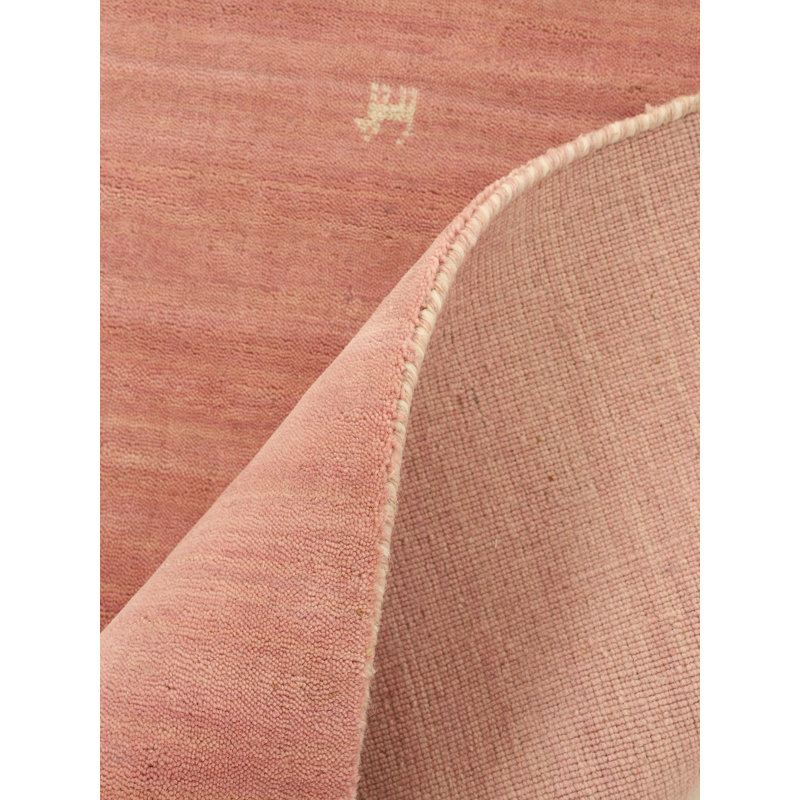 Handwoven Wool Gabbeh Uni Pink Rug, Square 120cm